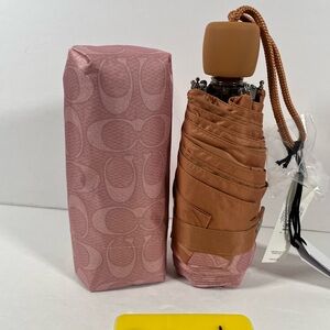 Coach Uv Protection Signature Mini Umbrella powder pink NWT